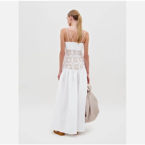 Silvia Tcherassi White Linen Pilar Maxi Gown, Size: MEDIUM - SOLD - Picture 9 of 15